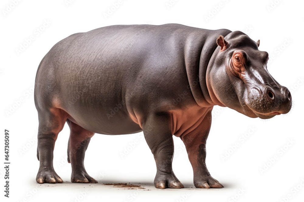 Hippopotamus on white background