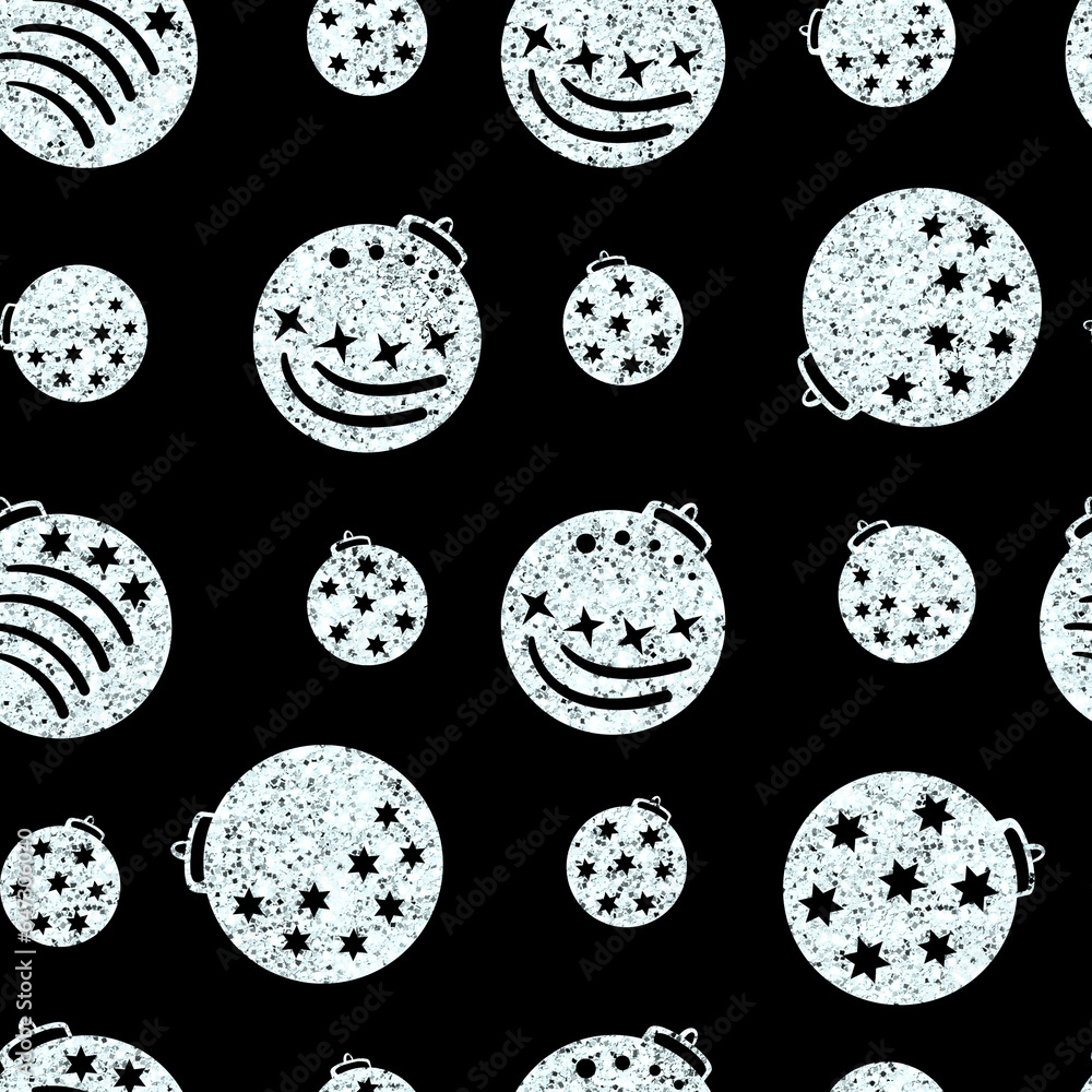 Christmas patterns with Christmas balls on white background Christmas patterns with Christmas balls on white background