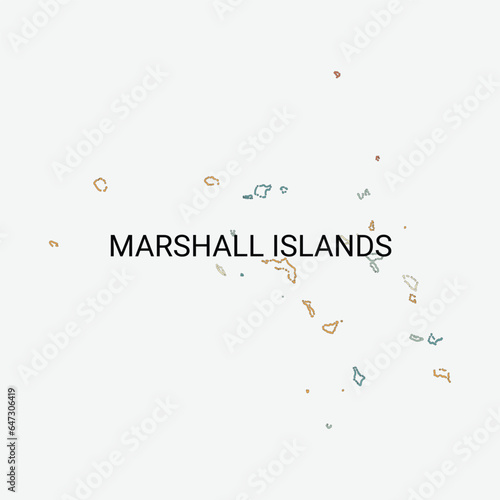 Marshall Islands vector map with administrative divisions