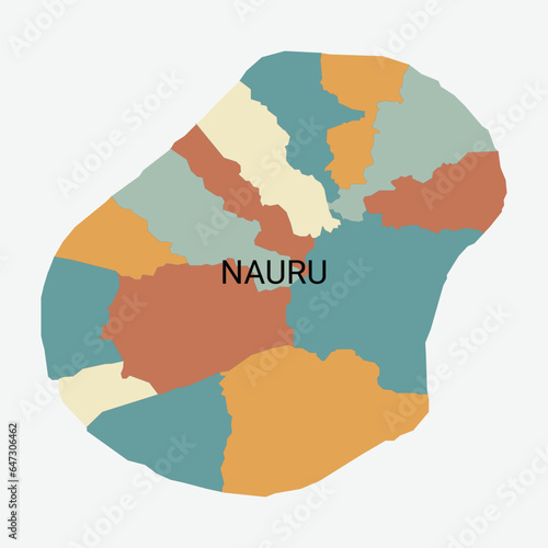 Nauru vector map with administrative divisions