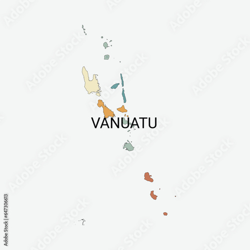 Vanuatu vector map with administrative divisions