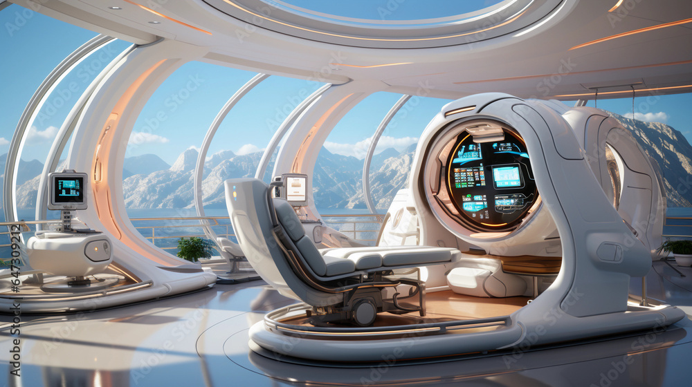 A futuristic doctor's office