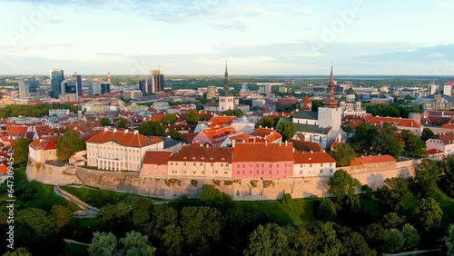 Wallpaper Mural Iconic aerial view of Tallinn Old Town and Toompea hill on a sunny summer evening, Estonia Torontodigital.ca