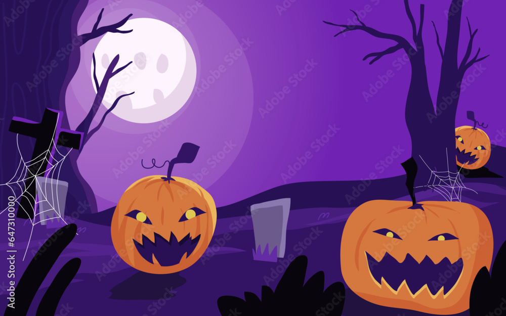 Free vector hand drawn flat halloween background