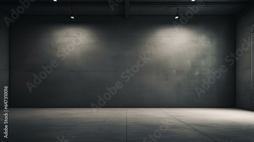 Empty light dark wall with beautiful chiaroscuro. Minimalist background for product presentation. generative AI