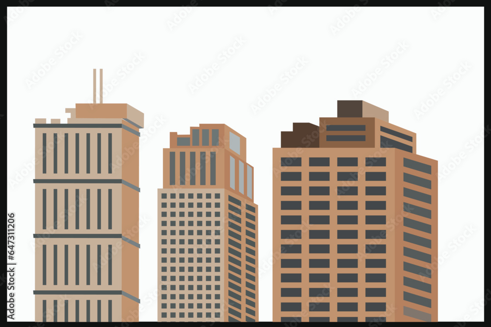 Fototapeta premium urban panorama cityscape skyline building horizontal vector illustration