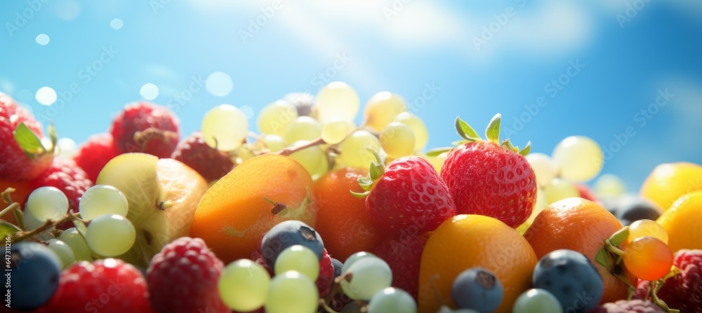 Bunch of fruit. Generative AI technology. Bunch of fruit. Generative AI technology.