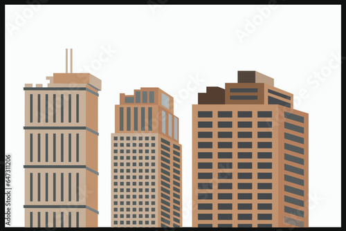urban panorama cityscape skyline building horizontal vector illustration
