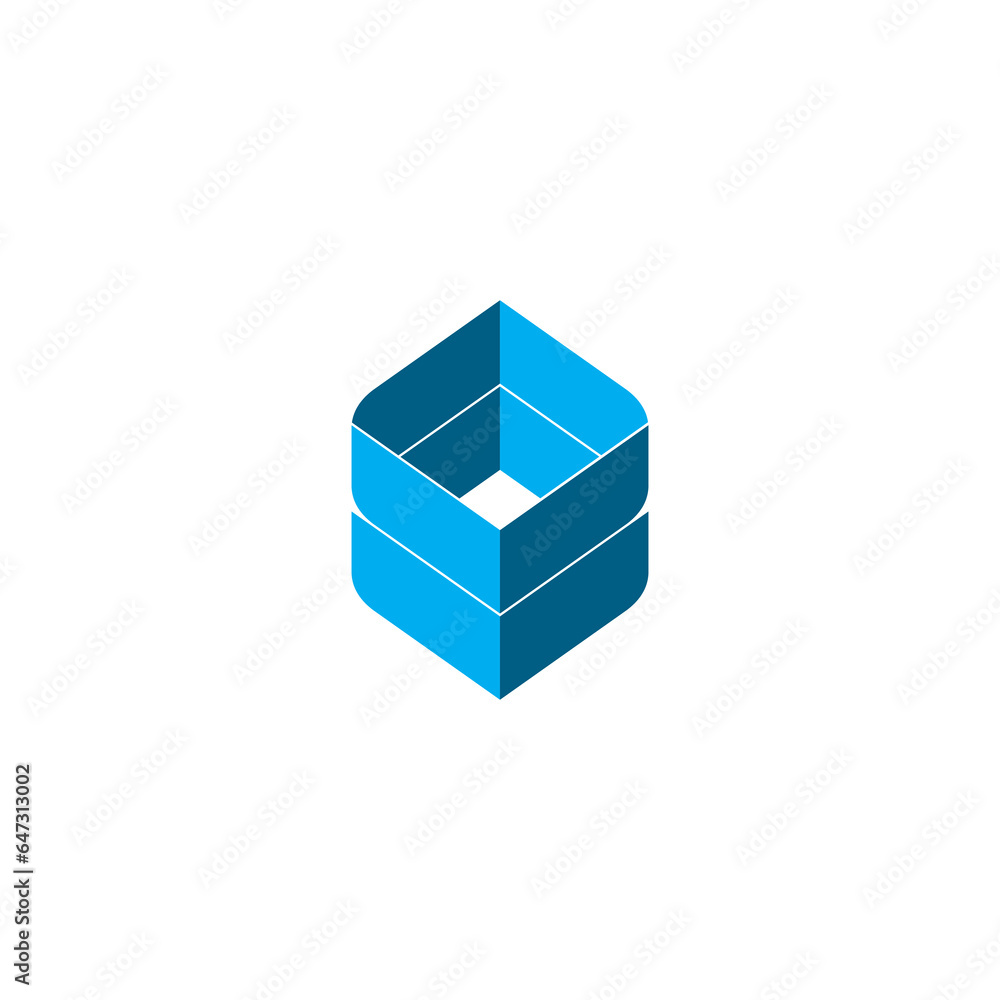abstract blue cube abstract blue cube