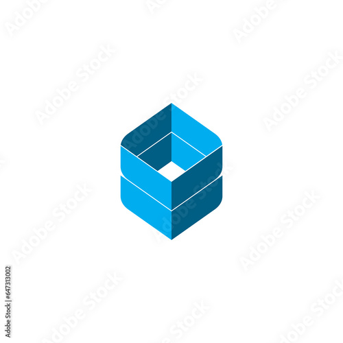 abstract blue cube