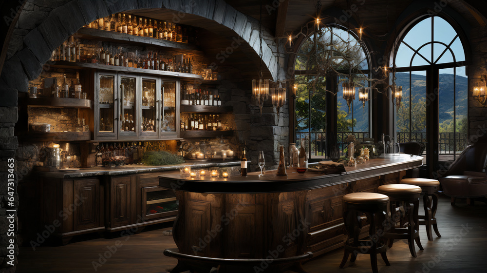 Ai Designed Luxury Bar and Tasting Rooms, Designed with multiple AI technologies. 