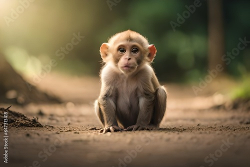 japanese macaque sitting on a rock © Mr. PNG