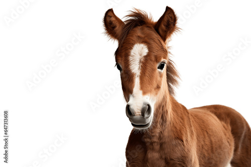 isolated Isolated Face Shot of a Horse on a transparent background, Generative Ai
