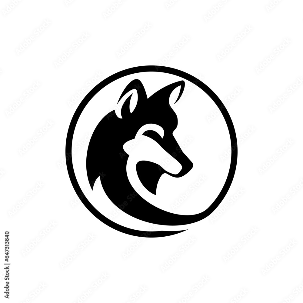 fox in a black circle