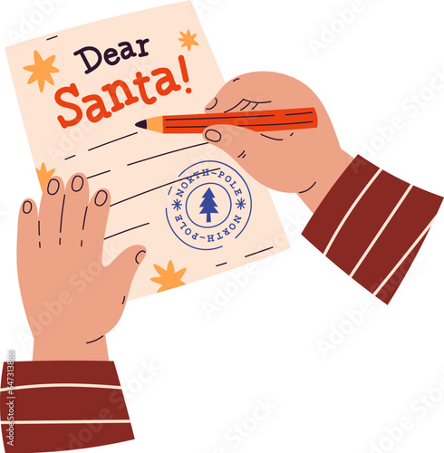 Writing Letter To Santa Claus