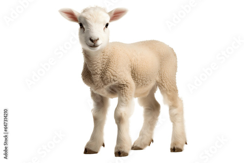 A Solo Lamb's Portrait isolated on a transparent background, Generative Ai