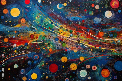 Colorful artwork depicting stars, planets, and the vast universe. Generative AI