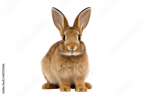 A Portrait of Rabbit Charmisolated on a transparent background, Generative Ai