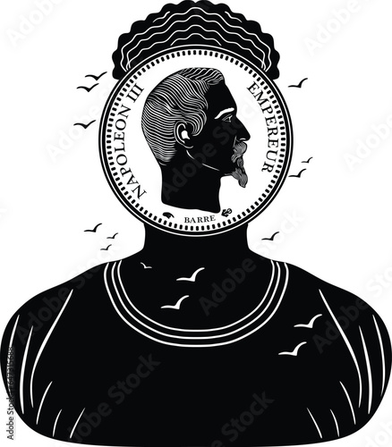 Napoleon gold coin vector design