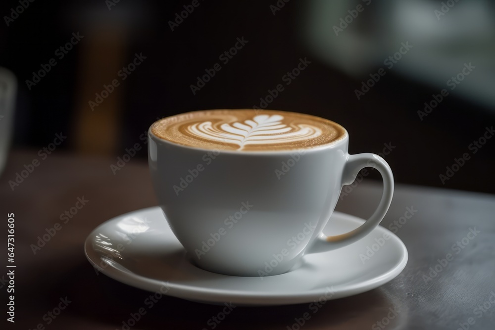 Cup of coffee on the table. Generative AI Cup of coffee on the table. Generative AI