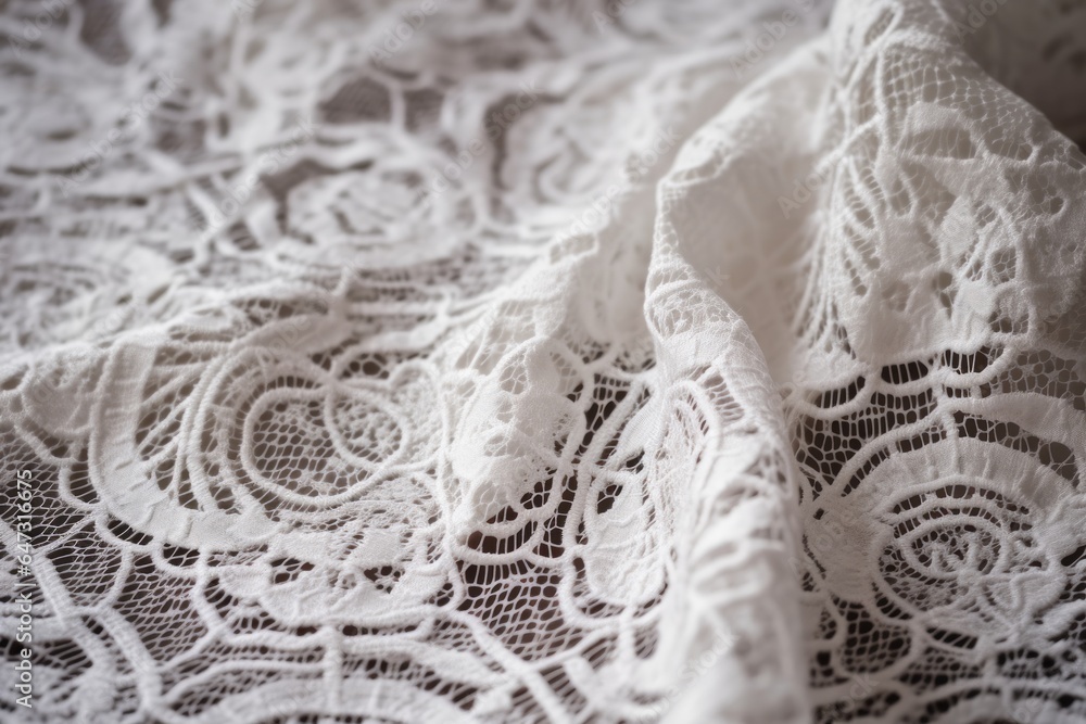 White lace fabric. Generative AI White lace fabric. Generative AI