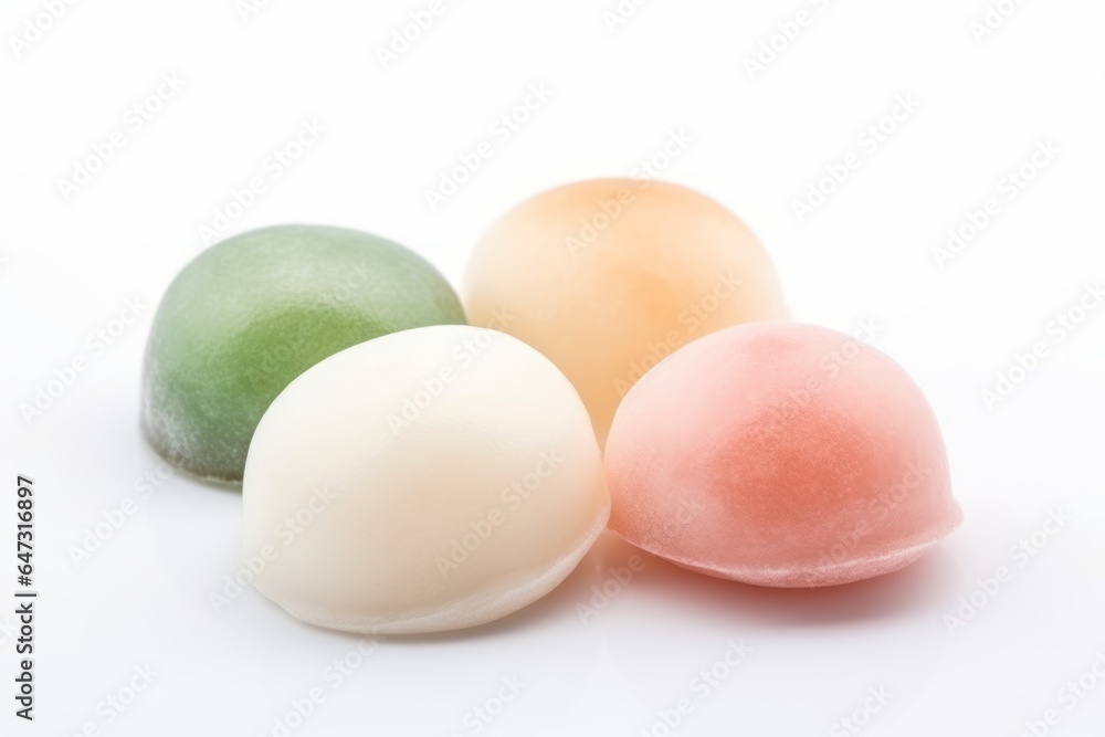 Mochi dessert isolated on white background. Generative AI Mochi dessert isolated on white background. Generative AI