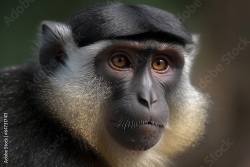 Portrait of guenon monkey. Generative AI photo