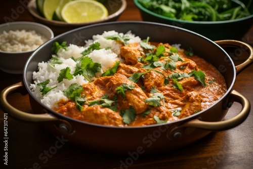 A flavorful chicken tikka curry. Generative AI
