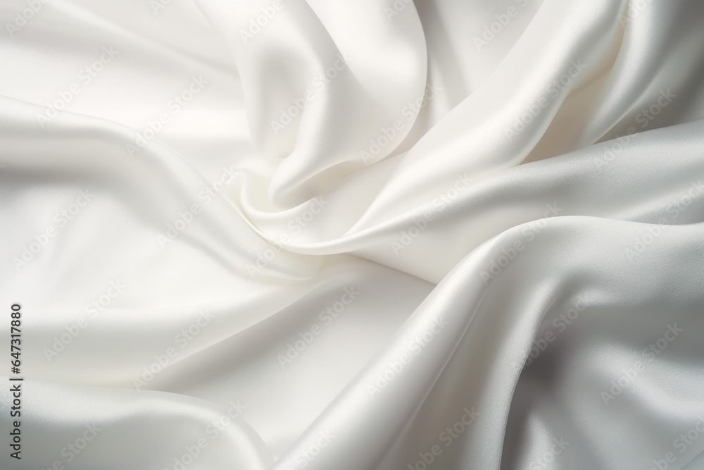 Obraz premium White silk fabric background. Generative AI