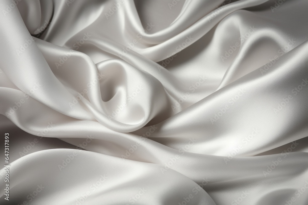 Obraz premium Texture background pattern of white silk fabric. Generative AI