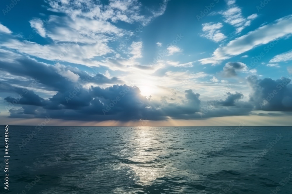 View of beautiful sunset over the sea. Generative AI View of beautiful sunset over the sea. Generative AI