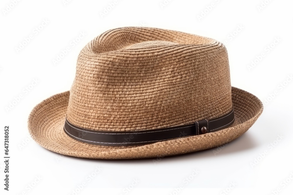 Straw hat fasion for man isolated on white background. Generative AI Straw hat fasion for man isolated on white background. Generative AI