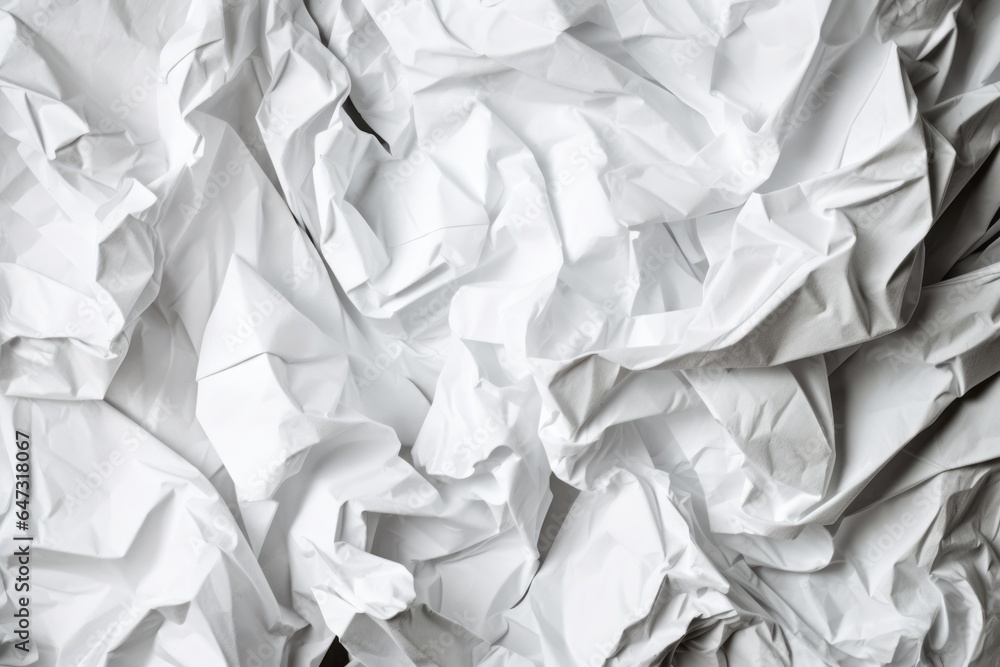 Obraz premium White crumpled paper. Generative AI