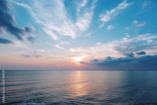 View of beautiful sunset over the sea. Generative AI