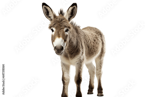 The Grace of a Lone Donkey isolated on a transparent background, Generative Ai © rzrstudio
