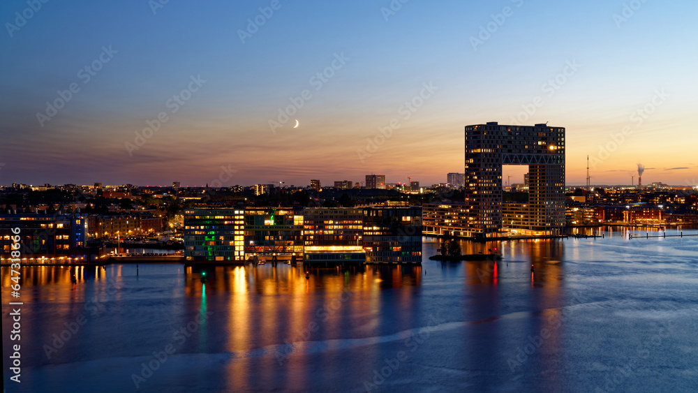 Amsterdam skyline and construction sites