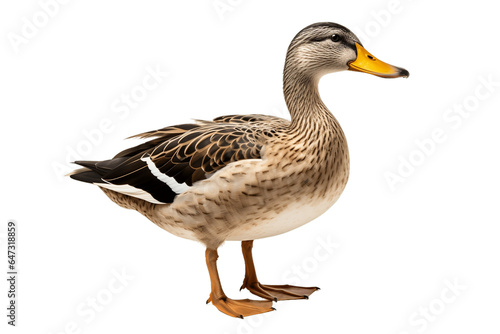 Mallard Ducks Up Close isolated on a transparent background, Generative Ai