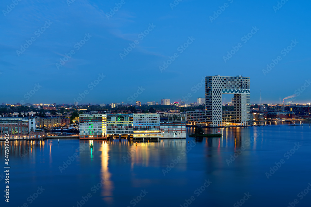 Amsterdam skyline and construction sites