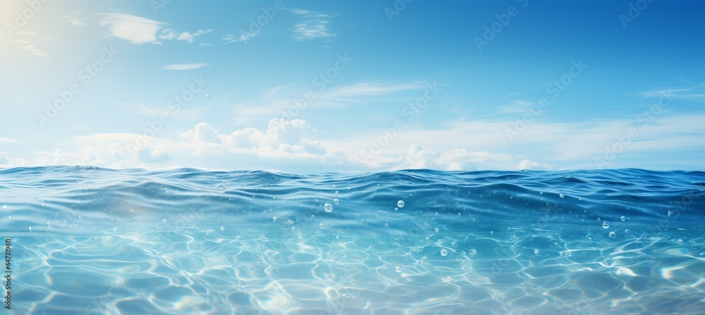 Clear sea water. Generative AI technology.	
