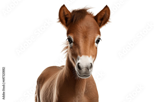 Adorable Foals Up Close isolated on a transparent background, Generative Ai