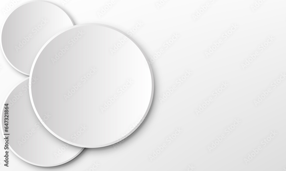 minimalist white background design with 3d circle ornament