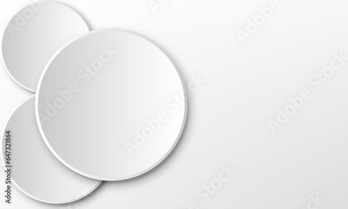 minimalist white background design with 3d circle ornament