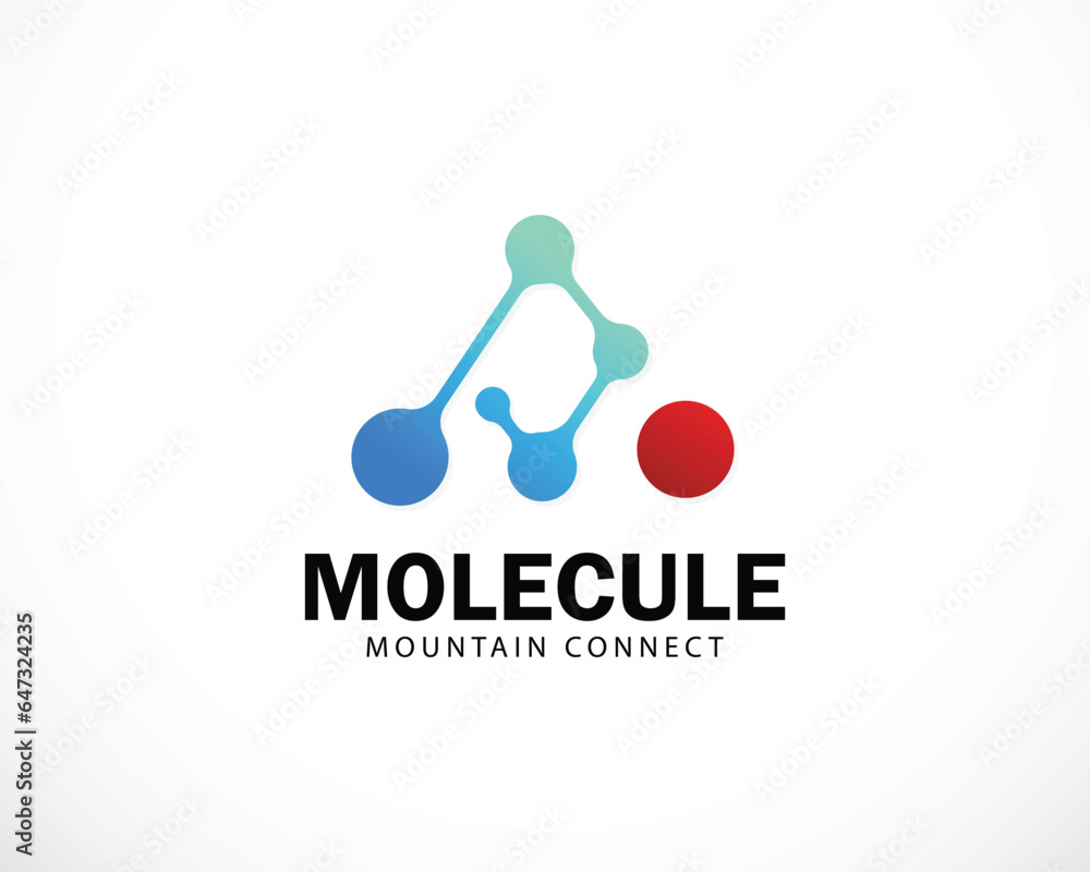 molecule logo creative science lab design concept mountain tech connect network biology molecule logo creative science lab design concept mountain tech connect network biology