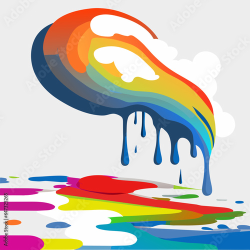 paint pouring from a clouds