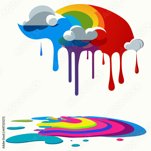 paint pouring from a clouds