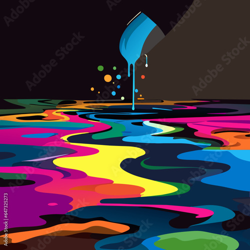 paint pouring from sky