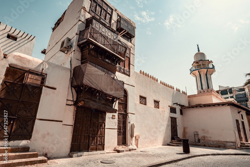 The historic Hanafi mosque in Jeddah od town Saudi Arabia photo