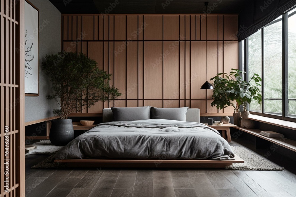 Simplicity embodied in a Japaneseinspired master bedroom showcasing