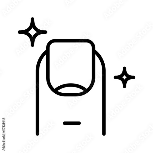 Finger with nail icon. Line finger with nail icon from beauty and elegance collection. Outline vector isolated on white background. Finger with nail symbol can be used web and mobile
