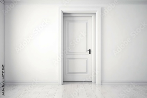 Modern white room door. Generative AI